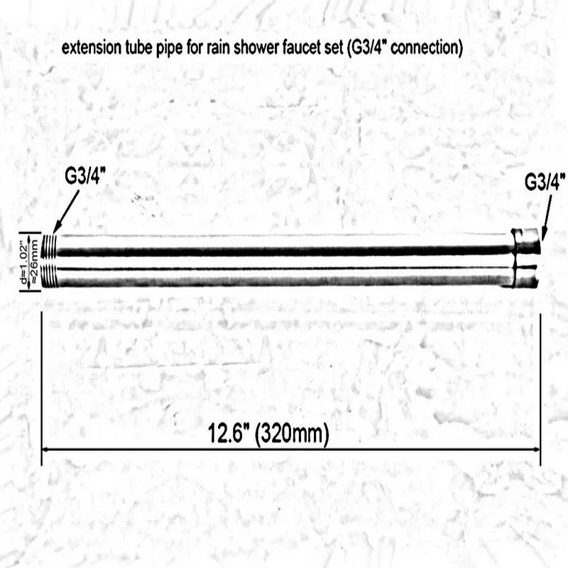 320 мм удлинитель трубы стержень Набор для дождя душевой кран Набор(G3/" подключение) золотой цвет латунный аксессуар для ванной aba703