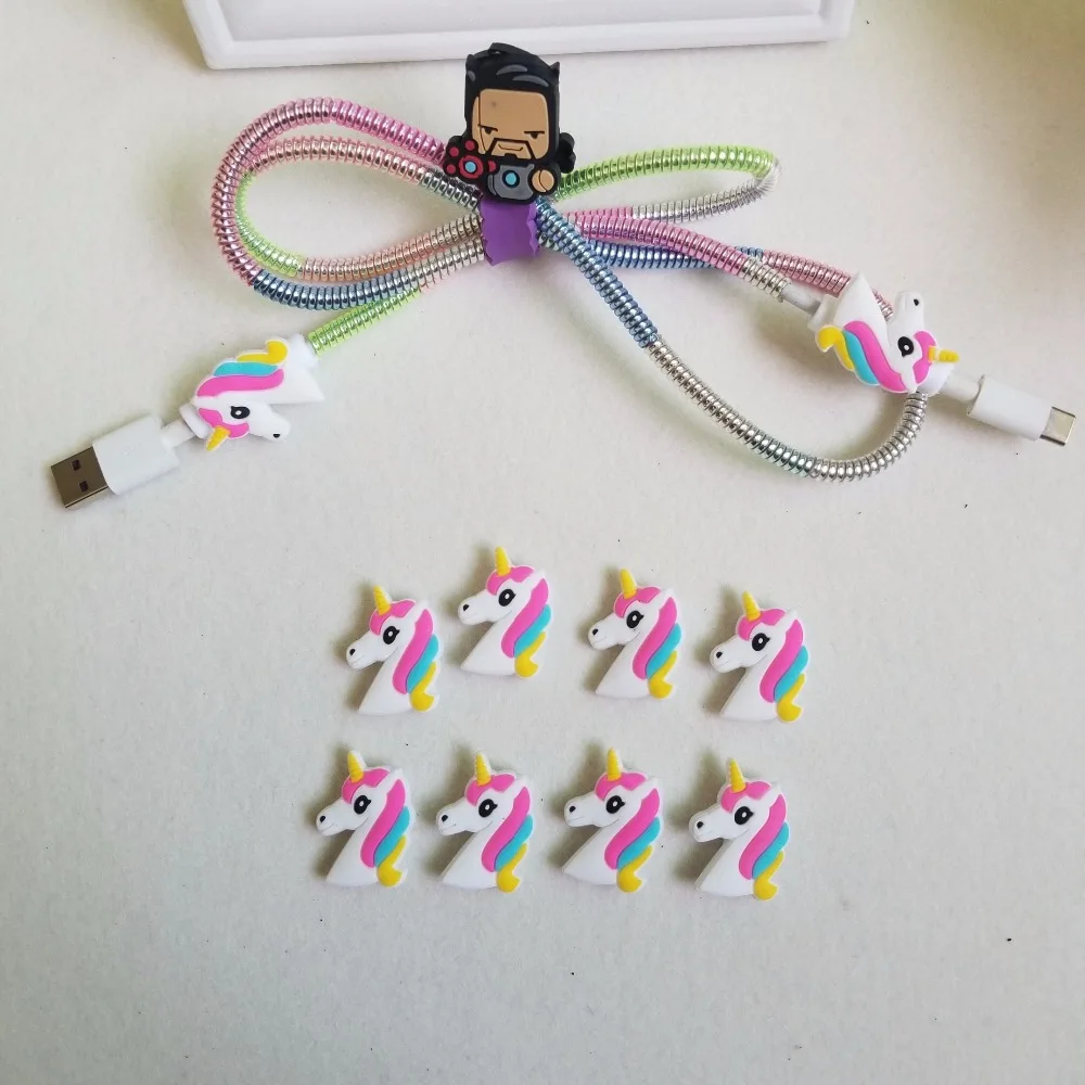 

8Pcs Lovely Unicorn Figure USB Data Cable Line Protector Protective Sleeve For iphone USB Charging Cable Protector