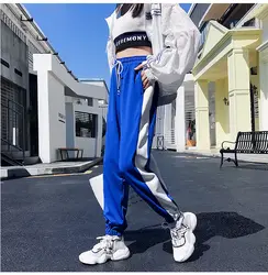 FINEWORDS плюс Размеры Striped Jogger шаровары Штаны Длинные для отдыха пот Штаны осень Штаны Для женщин уличная Повседневное спортивная одежда брюки