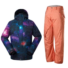 Gsou Snow Ski Jacket Suits Men Waterproof Snowboard Sets Breathable Winter Snow Jacket Warm Ski Pants Outdoor Men's Sportswear 2016 new gsou snow men s ski jacket snowboard jacket for men waterproof snow wear winter warm cotton jacket windproof coat