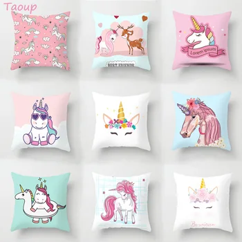 

Taoup DIY Unicorn Decorative Pillowcase Cartoon Owl Seat Cushion Home Pillow Case Pillowcase 45*45 Pillow Cover Unicornio