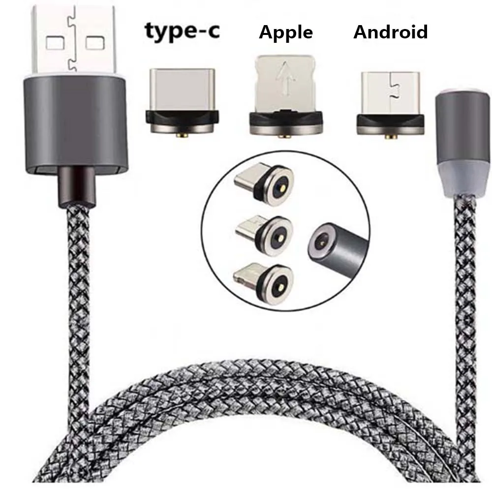 

eHuuGie 2m USB Type c magnetic cable micro usb cable charging cord for hua-wei xiao-mi vivo samsung iphone 7/8/X/XR/XS