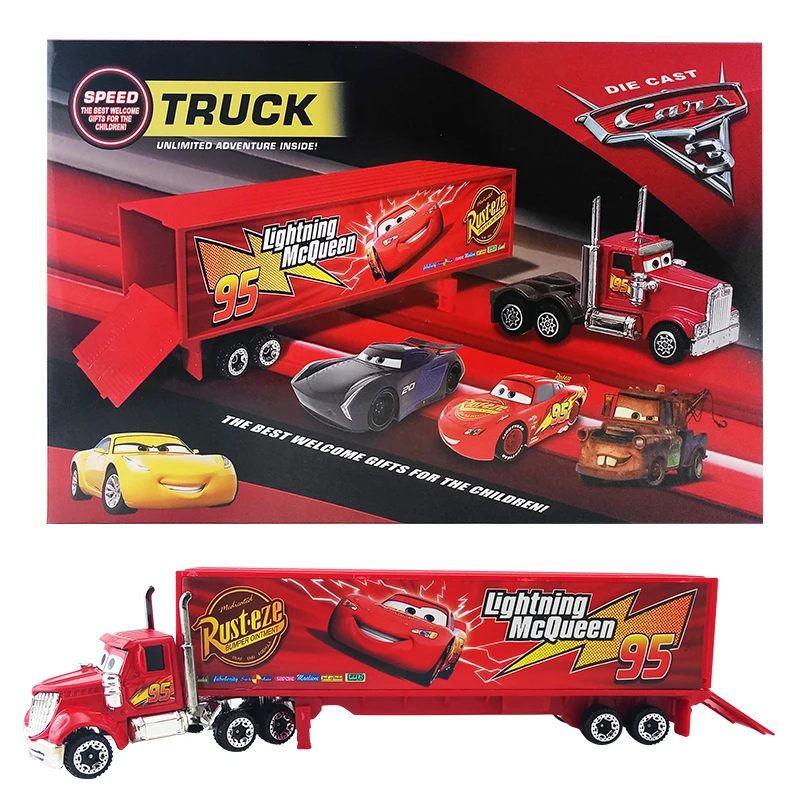 Disney Pixar Cars 3 7 шт./компл. Lightning McQueen Jackson Storm Cruz Mater Mack Uncle Truck 1:55 литой металлический