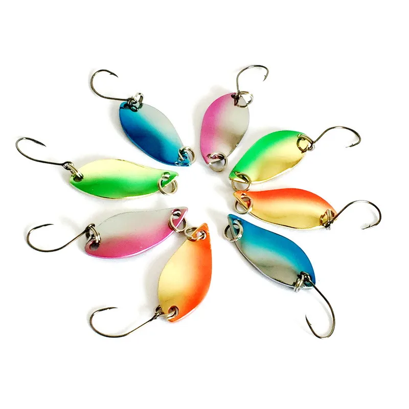 200pcs Metal Spoon Lures Fishing Lure Hard Bait 3cm 2.5g Spinner Spoon