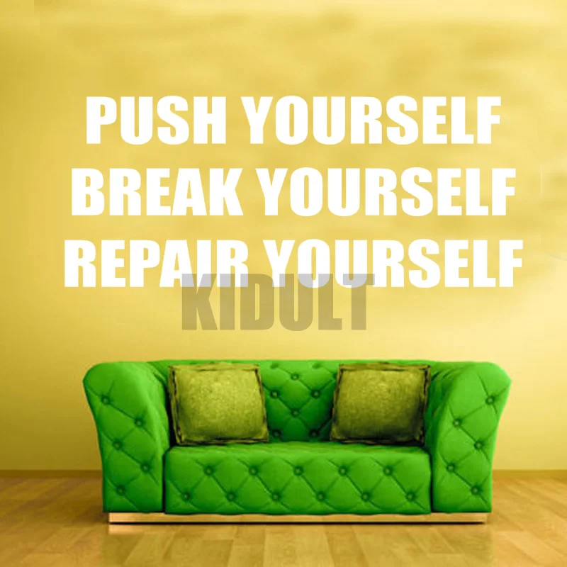 Gym Gym Wall Sticker Wall Stickers Inspirational English Text Gym Vinyl