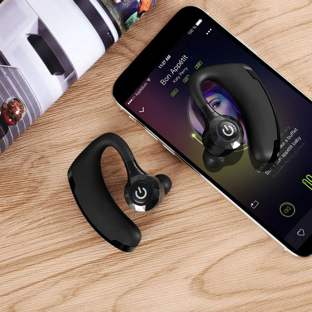 Беспроводные наушники XGODY V11 TWS Bluetooth с микрофоном без рук стерео Заушник для Iphone