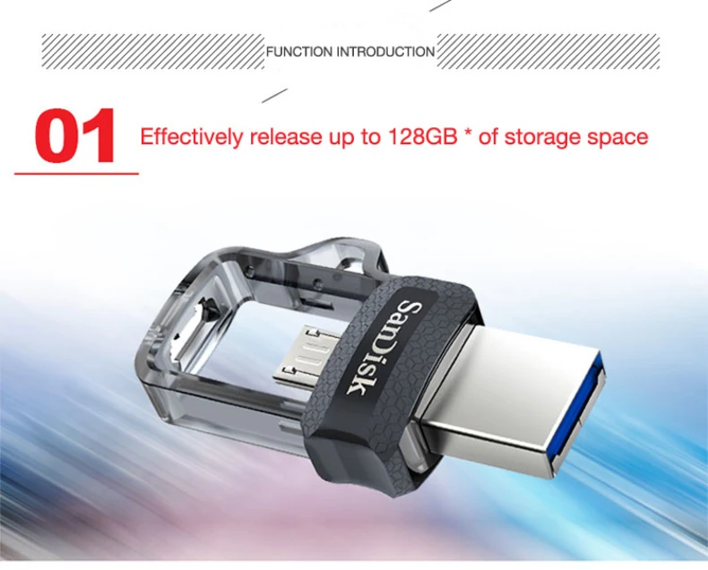 Sandisk original Pen Drive Mini USB 3.0 Dual OTG USB Flash Drive 32GB 64GB 128GB 256GB PenDrives for Android phone