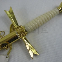 S0090 масонский Соболь FORNITURA ручка церемония меч против стрелы Блестящий Золотой 38"