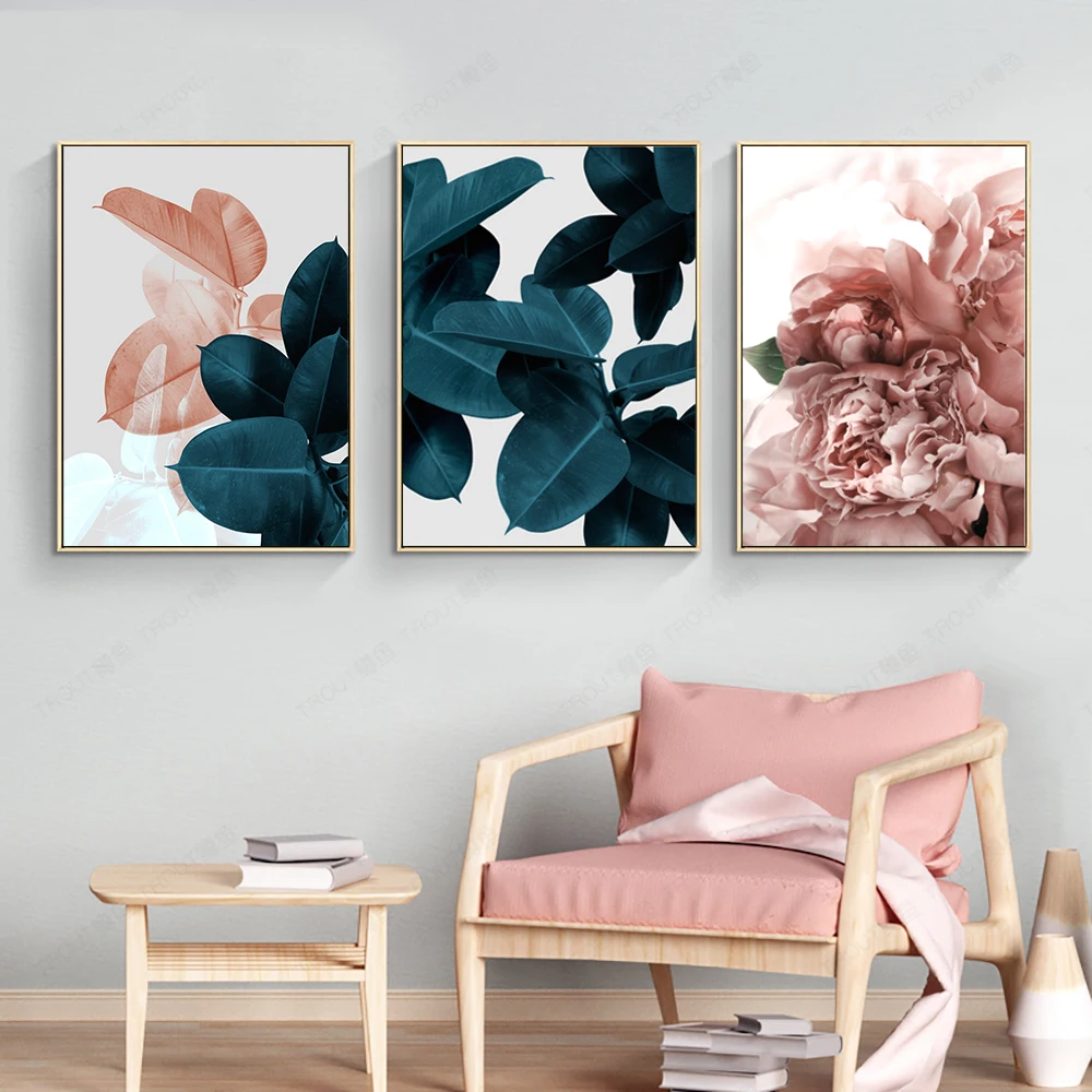 Abstract Posters And Prints Flowers Canvas Prints Colorful Flower Canvas Painting for Living Room Picture Peonies Unframed