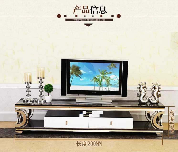Soporte de TV de acero inoxidable de mármol Natural para sala de estar moderna muebles para el hogar soporte de monitor led para tv mueble mesa de tv Soporte de TV de acero inoxidable de mármol Natural para sala de estar moderna muebles para el hogar soporte de monitor led para tv mueble mesa de tv