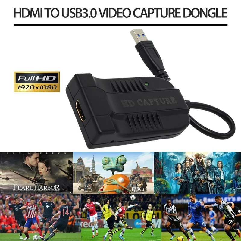 

HDMI to USB3.0 60FPS VIDEO CAPTURE Dongle Game Streaming Live Stream Broadcast 1080P for Windows/Linux/Mac for USB UVC UAC