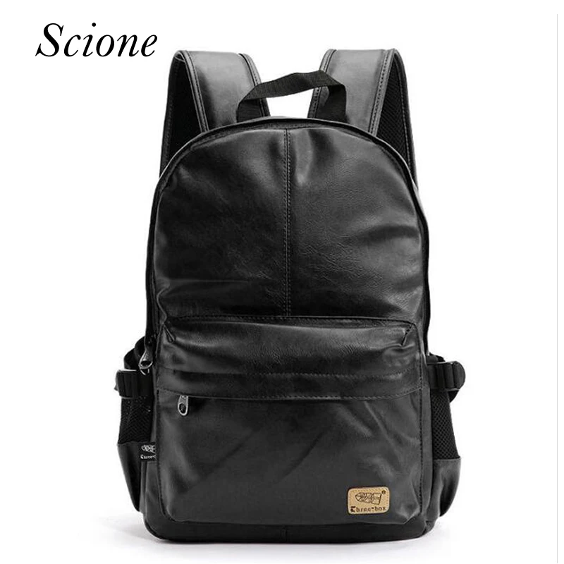 Fashion Men's Leather Backpack Business Backpacks School bag for teenager Travel Laptop shoulder bags mochila hombre Rucksack Fashion Men's Leather Backpack Business Backpacks School bag for teenager Travel Laptop shoulder bags mochila hombre Rucksack