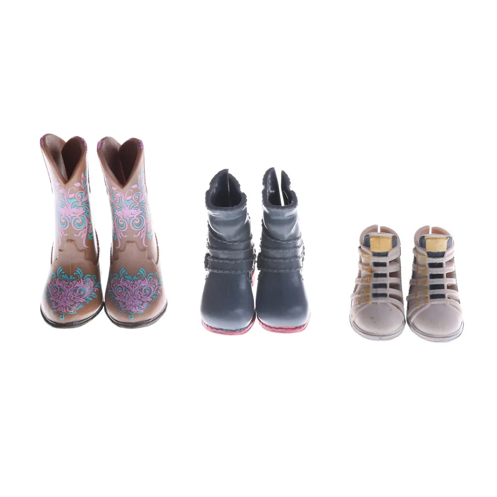 Модные ботинки Цвет Фул обувь на высоком каблуке; Милые Сапоги для дождя с «сделай сам», одежда для детей аксессуары для куклы Подарки, произвольный цвет и стили 1 пара