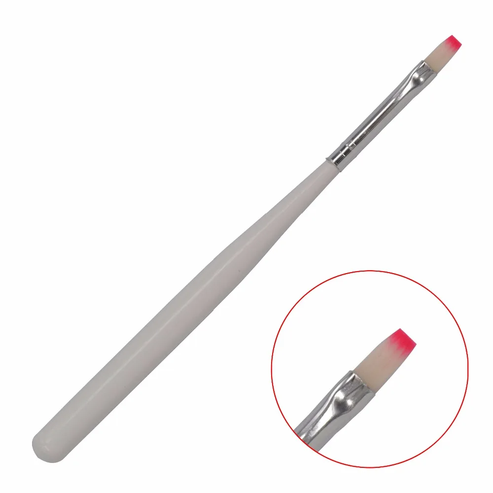 

1 PC Professional Manicure Brush White Wood Handle Builder UV Gel Drawing Painting Brush Pen For Manicure 03