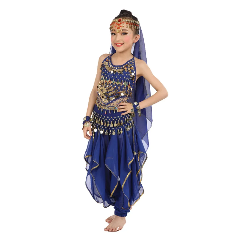 2018 New Style Child Belly Dance Costumes Kids Belly Dancing Girls Bollywood Indian Performance Cloth Belly Dance Dress 3pcs/set