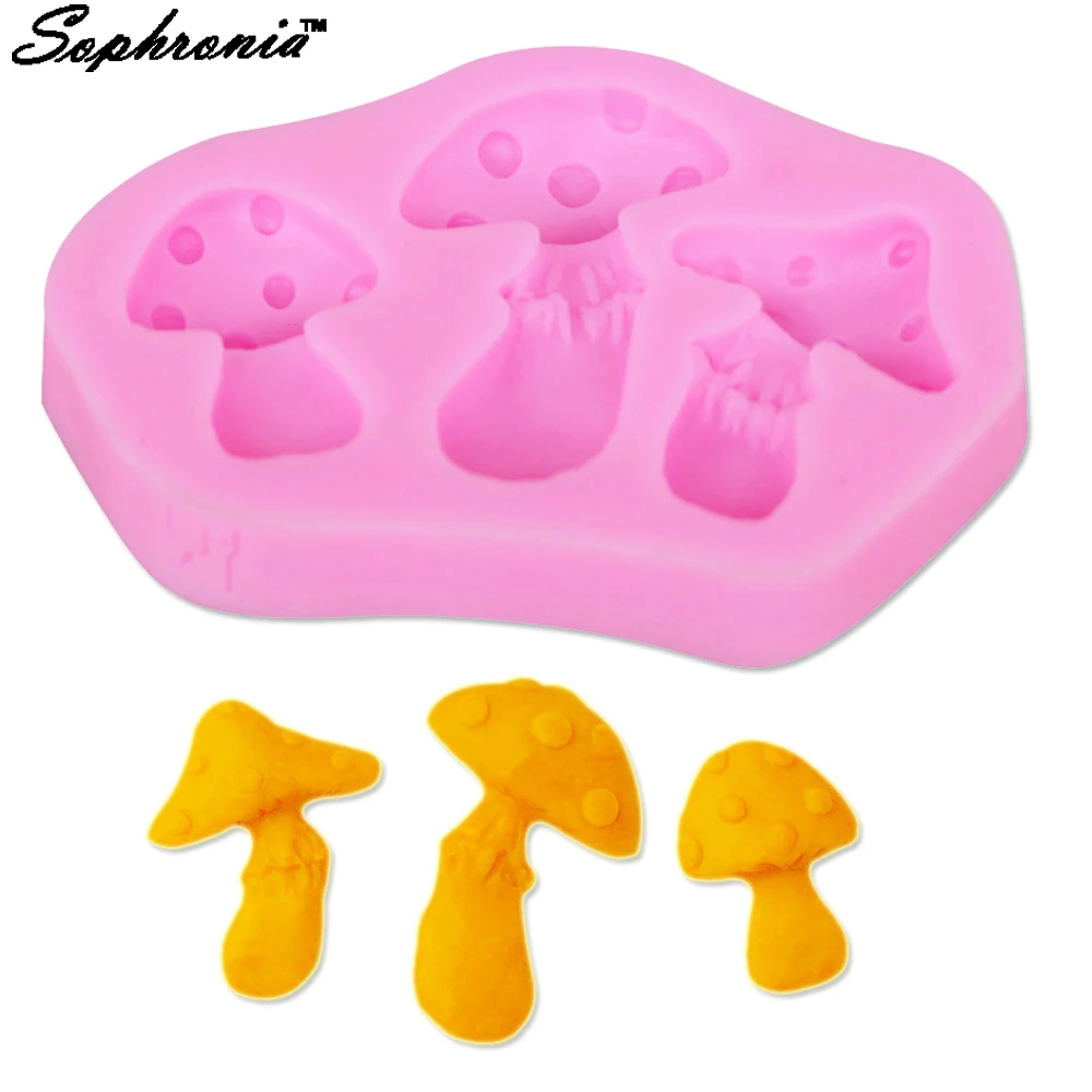 Sophronia гриб 1pcs силиконовая форма для УФ Смола Gumpaste Surgarcraft Глазурью Ручной