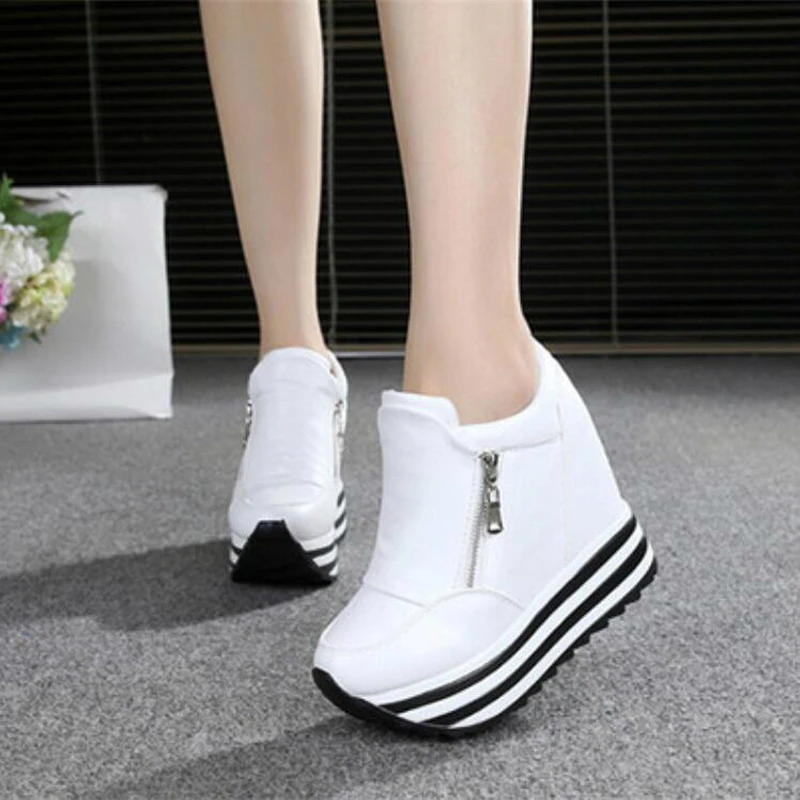 WGZNYN Spring autumn Wedges Shoes Woman Platform Sneakers Zipper Shoes Hidden Heel Height Increasing Casual Shoes For Women W405 WGZNYN Spring autumn Wedges Shoes Woman Platform Sneakers Zipper Shoes Hidden Heel Height Increasing Casual Shoes For Women W405