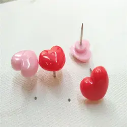 50 шт. сердце Push контакты творческой форме сердца Pushpin милый розовый/красный толчок булавки Thumbtack школьные принадлежности офиса
