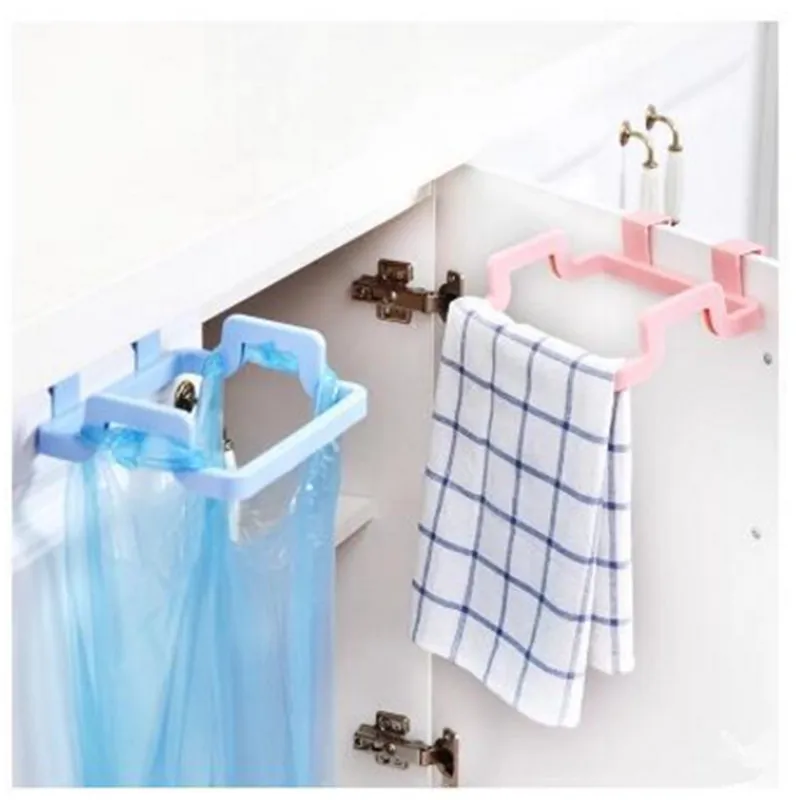 

1Pc Kitchen Gadgets Cabinet Door Garbage Bag Storage Rack Kitchen Rack Hanging Storage Trash Storage Rack Kitchen Accessories-S