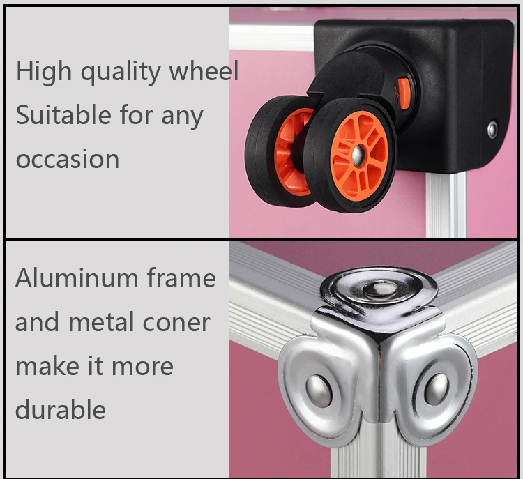 Новая алюминиевая рама+ ABS Косметический Чехол, кабина визажиста набор инструментов, колесная тележка гвозди косметическая сумка чемодан на колёсиках Чехол Коробка