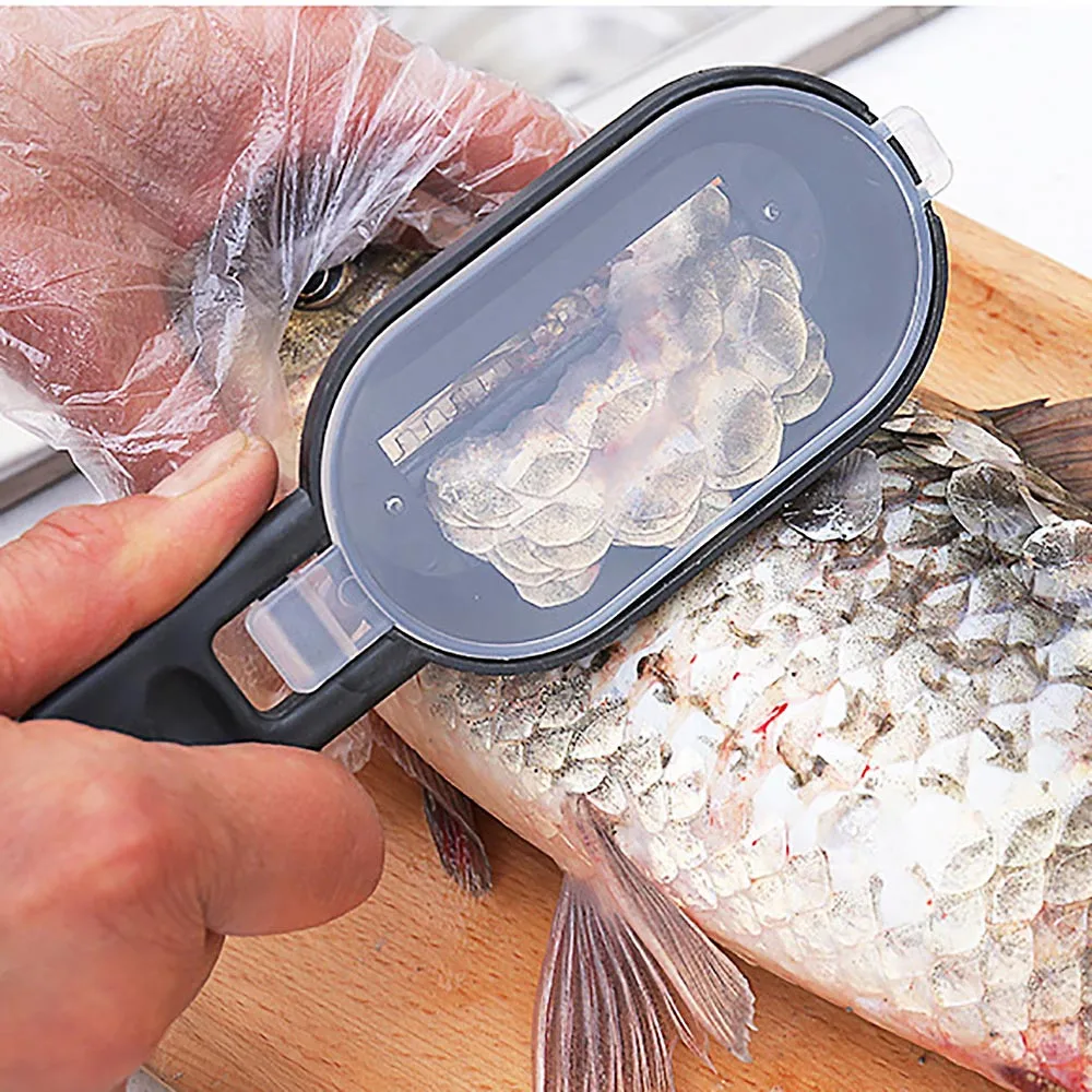 Практичный скребок для удаления рыбьей чешуи, очиститель кухонного инструмента, устройство для чистки кухни, рыболовный нож для чистки 20x5,5 см# EW