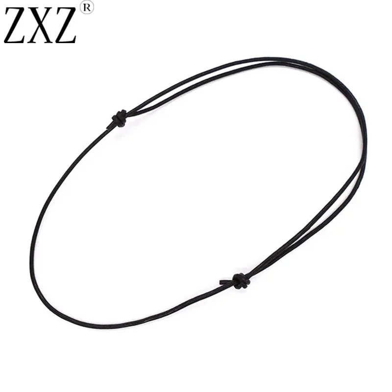 ZXZ 10 шт регулируемое ожерелье-чокер 1,5 мм из натуральной черной кожи с узлом, скользящий шнур для изготовления ювелирных изделий