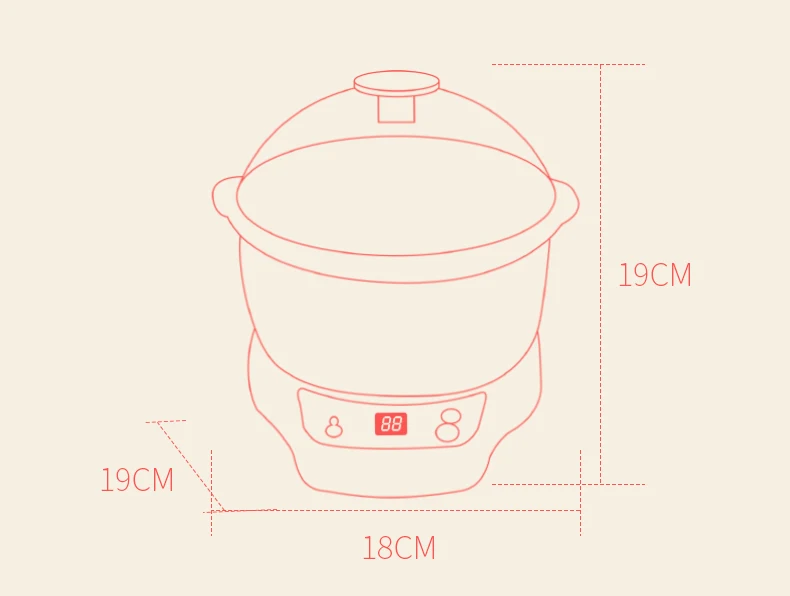 DMWD, электрическая керамическая мультиварка, 0.8л, кастрюля для тушения воды, мини, детское питание, каша, завтрак, приготовление пищи, скворечник, суп, котел, пароварка