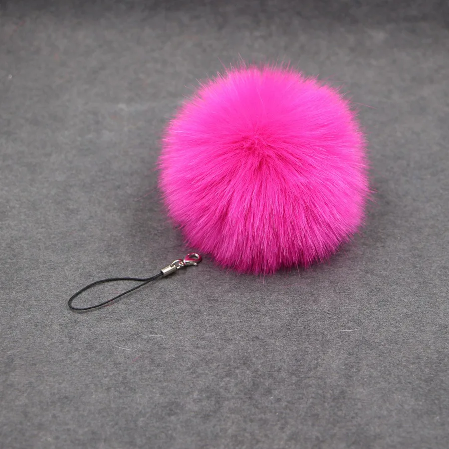 

fur pom keychain Real Rabbit Fur Ball Key chains fur keyring porte clef llaveros Key Chain For Bag Charm navidad regalos