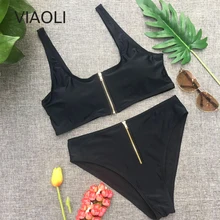 Сексуальный бикини на молнии, Раздельный купальник, женский купальник, бикини, женский купальник, шапочка