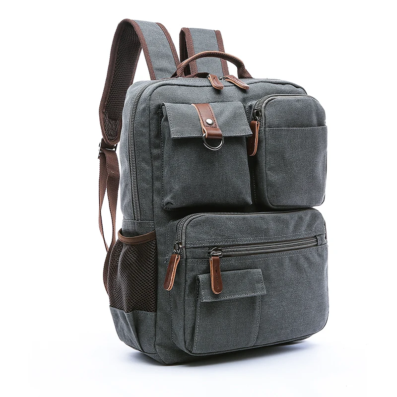 

Fashion Black Men Backpack Solid Canvas Male School Bag Soft Handle Travel Backpack For Man Large Capacity Outdoor Sport Bags