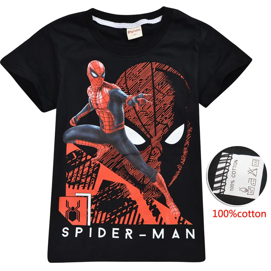 

2019 New spiderman kids clothing cotton T-shirt fashion cartoon children summer baby boys Tops Tees superman clothing 3-10 year