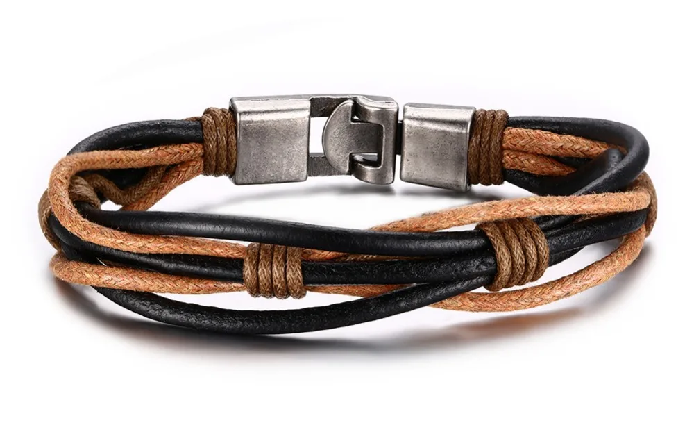 Men's Leather Bracelets &amp Bangles Casual Weave Rope Chain Bracelet Men Jewelry | Украшения и аксессуары