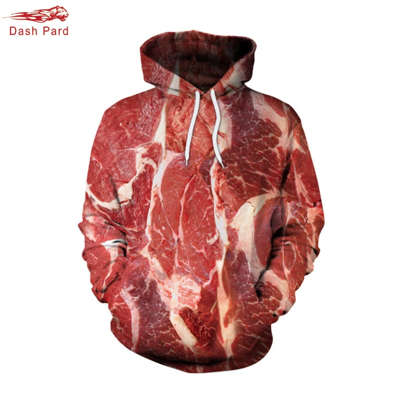 

Bionic Pork pattern and Vegetable + beef pattern 3D Digital Printing Raw Meat Hoodie Fishing Hunting Coats Jackets