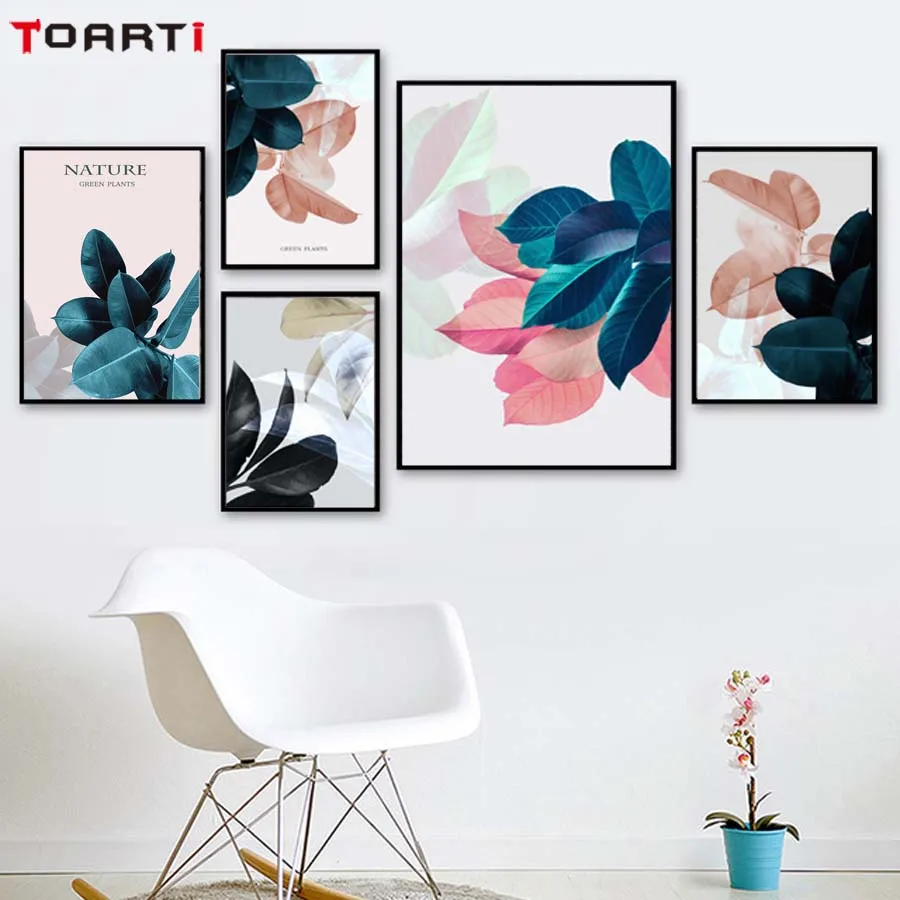 Nature Green Plants Color Leaves Nordic Landscape Poster&Print Wall Picture For Living Room Canvas Painting Art Mural Home Decor (1)