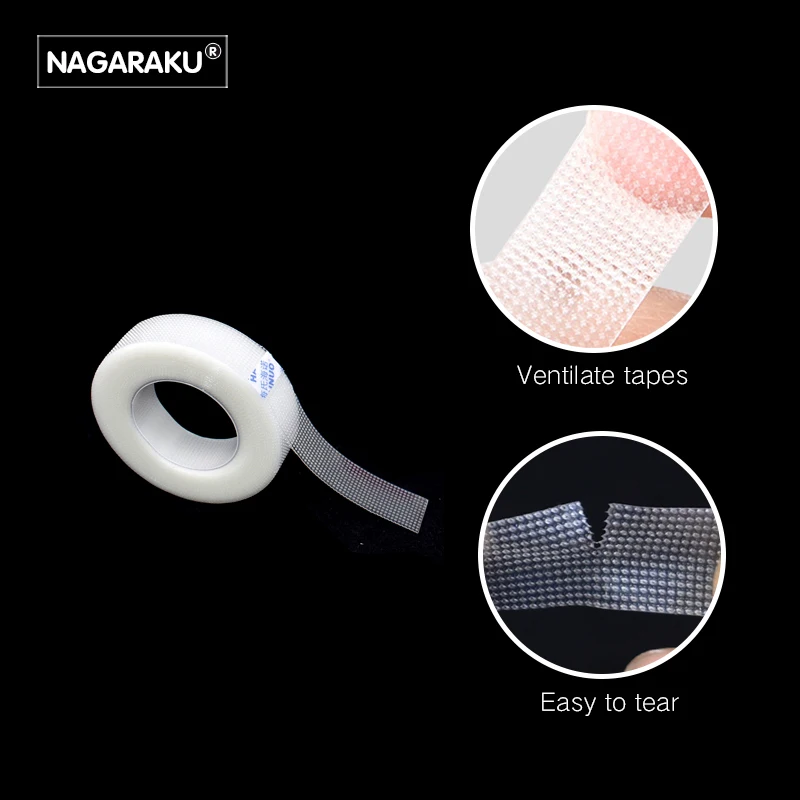 

NAGARAKU 3 Rolls PE material breathable and anti-allergy easy tear eye tapes for grafting false eyelash better than paper tapes