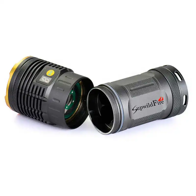 Supwildfire 35000LM 12 x XM-L T6 LED powerful led flashlight Digital Display Hunting Flashligt by 18650 battery #3o4 (1)