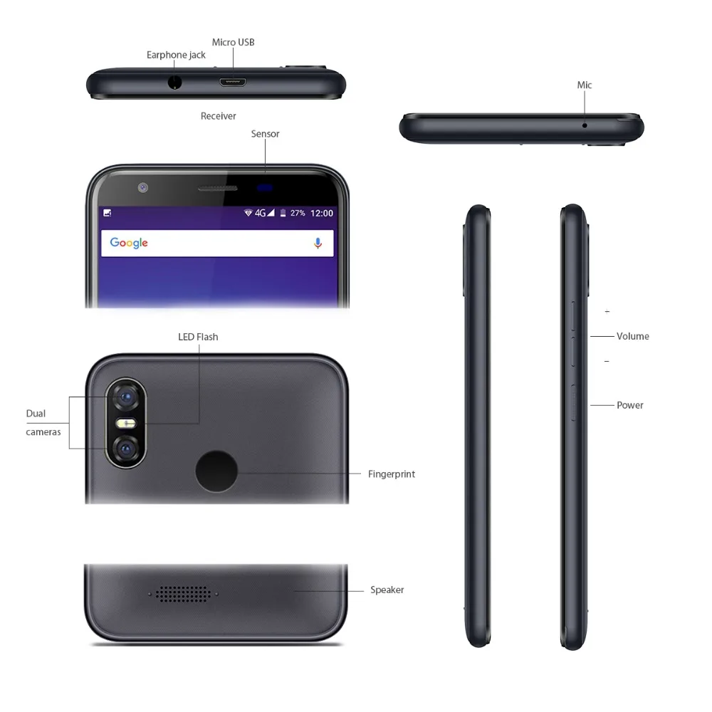 Vernee M3 мобильный телефон 5 дюймов Face ID Android 8 1 4 ядра MTK6739 3GB RAM 32GB ROM 13MP 3300 мАч г LTE