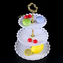 3 яруса кружевных одежда для свадьбы, дня рождения торт плиты день Чай подставка для десерта лоток закуски Дисплей башня