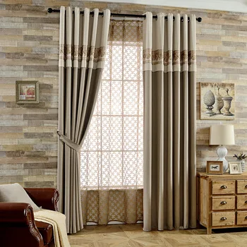 

The new modern Chinese solid full blackout curtains fabric living room bedroom living room bedroom curtains