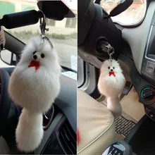 Hot Sale New Cute Furry Real Fox Fur Ball Keychain Fluffy Keychain Car Key Chain Ring Pendant For Bag Charm Valentine’s Day Gift