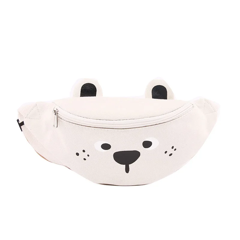 

Funny Cartoon Bear Print Canvas Handbag Japanese Girl Cute Bear Lolita Women Chest Pack Bag Messenger Waist Bag