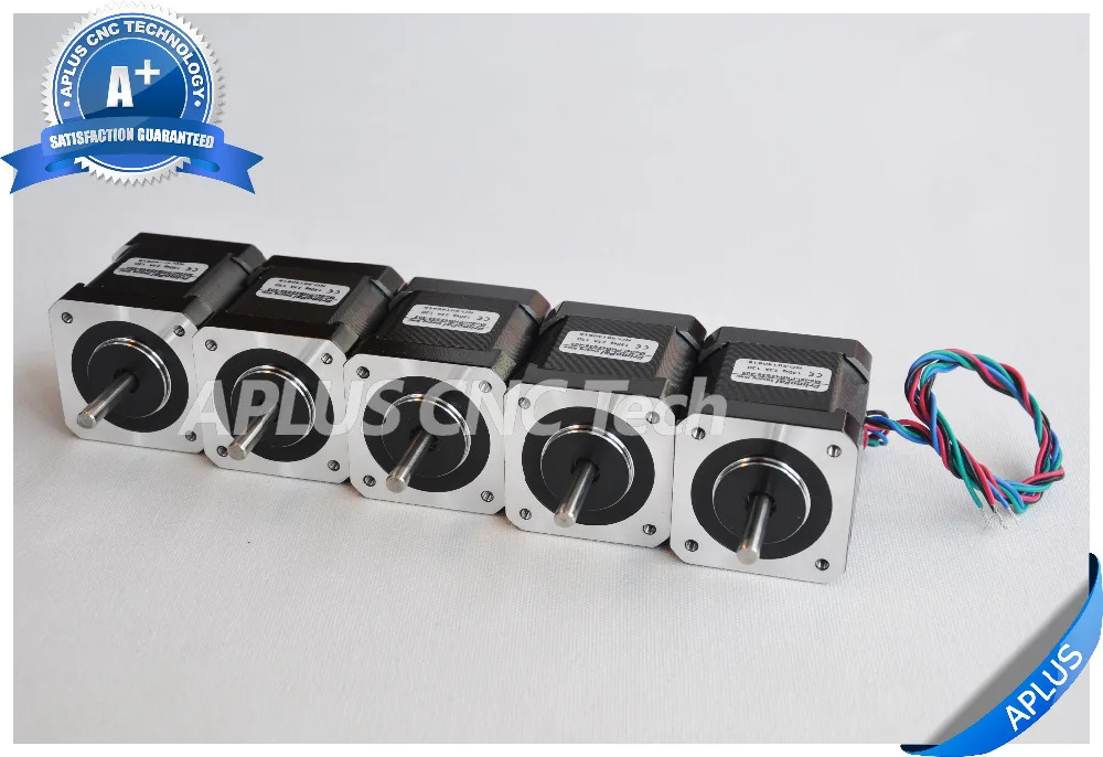 

5 PCS NEMA 17 0.9 Degree Stepper Motor, 59.5oz-in 48mm 1.7A, 4wires