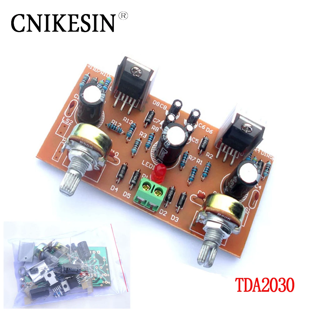 

CNIKESIN diy TDA2030 OTL Double channel amplifier board suite (electronics components power amplifier board suite)