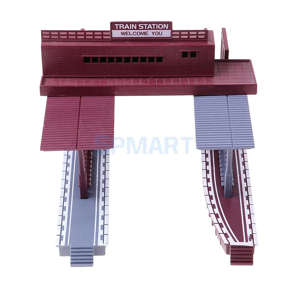 MagiDeal Plastic 1:87 Train Station Architectural Model Building Kit Railway Railroad Dioramas Layout Landscape