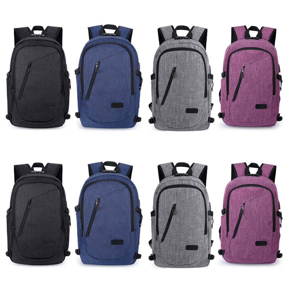 

THINKTHENDO A/B Style Men Backpack Schoolbag Women Shoulder Bag Safe Security Lock Theft Proof Oxford Strap New