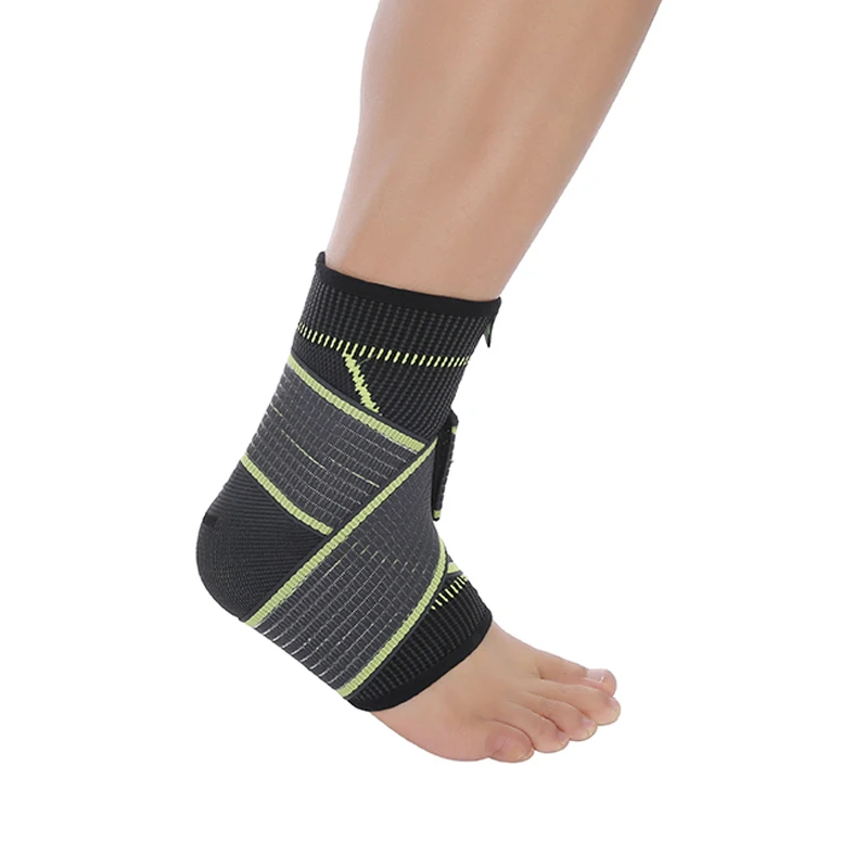 

new style simple elasticity sports safety series green stripe bandage ankle support ST2547