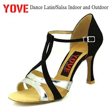 YOVE стиль w137-1A танцевальная обувь Бачата/Сальса крытый и открытый Женская танцевальная обувь