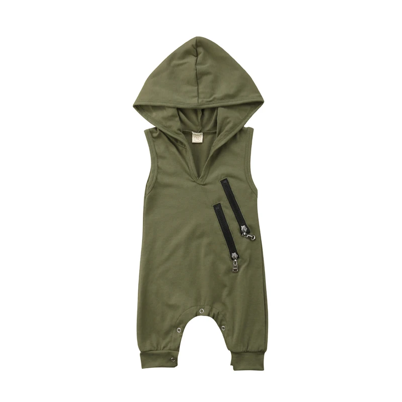 

FOCUSNORM Sleeveless Newborn Infant Baby Boys Girls Clothes Hooded Romper Jumpsuit Outfit Clothes