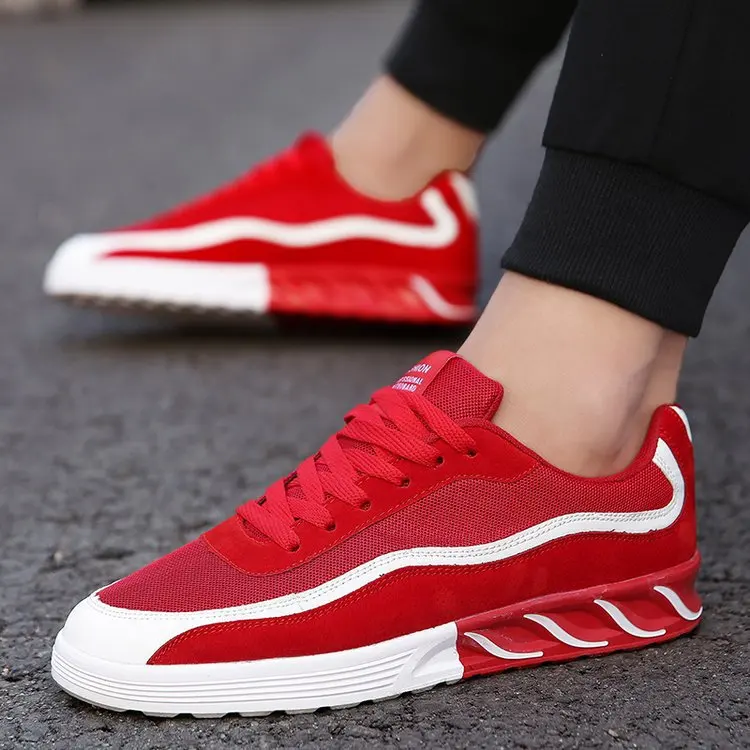 

Bordered Air Mesh Men Casual Shoes Solid Cross-tied Vulcanize Shoes Lace-Up Concise Rubber Winter Breathable Boys Sneakers