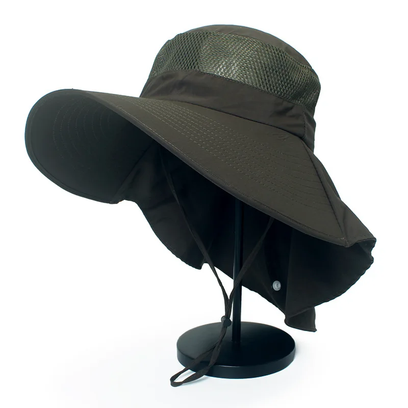 Анти-УФ Складная дышащая летняя Солнцезащитная шляпа для женщин и мужчин широкий пляжный навес Рыбацкая шляпа шляпы для рыбалки наружная быстросохнущая морская Кепка - Цвет: army